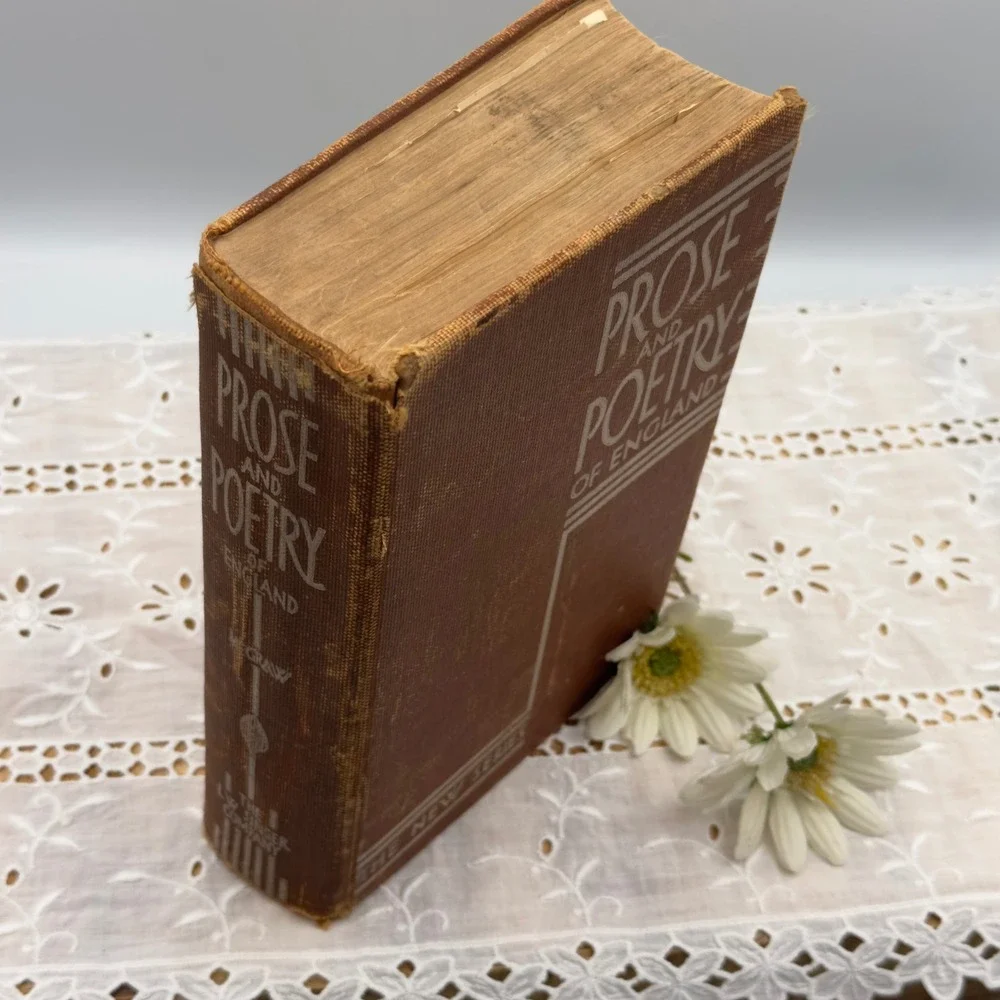 L.W. Singer Prose and Poetry of England Brown Hardcover 1935 Vintage Literature